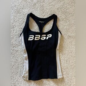 BEBE SPORT Women’s Black & White Racerback Tank Top